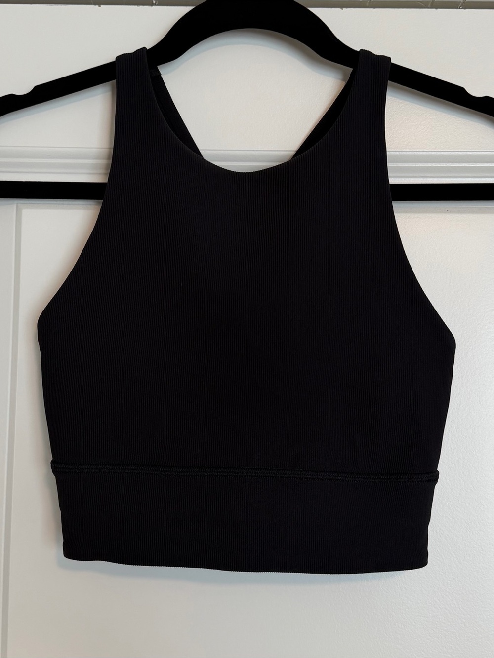 lululemon athletica Black Ribbed High-Neck Sports Bra